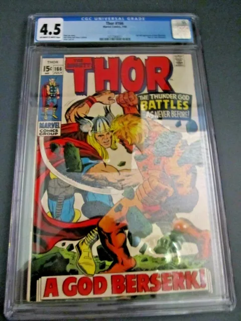 MIGHTY THOR #166 CGC 4.5 OW/WP KEY 2nd FULL APPEARANCE of HIM(ADAM WARLOCK) GOTG
