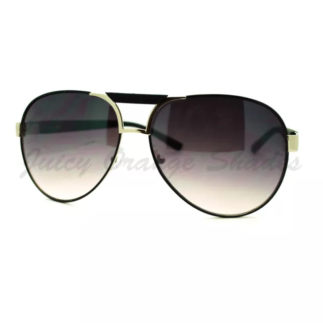 Rund Aviator Sonnenbrille Einzigartig Flach Top Riegel Metallrahmen