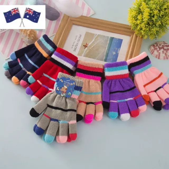 Knitted Knitting Mittens Thick Mitten Cartoon Kids Gloves  Baby Kids