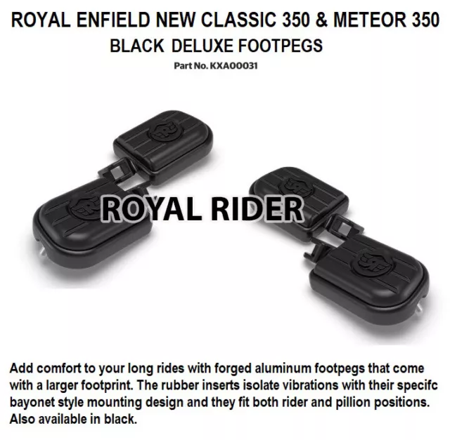 Royal Enfield New Classic 350 & Meteor 350 Black Deluxe Footpegs