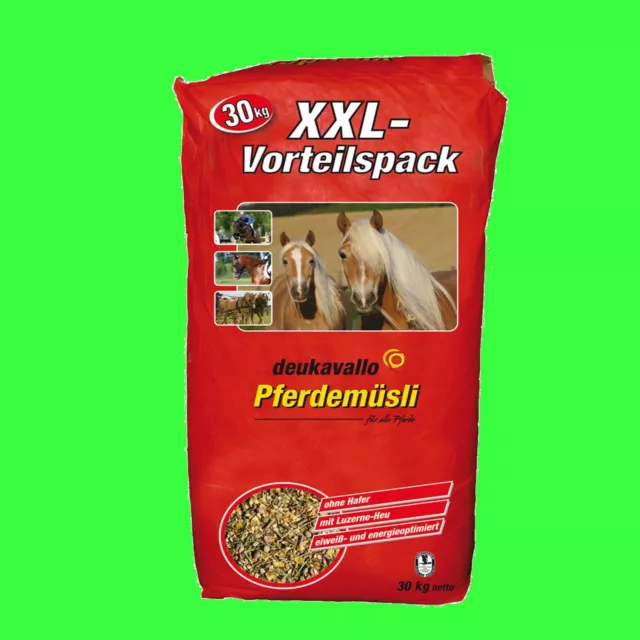 30 kg Deukavallo Pferde-Müsli XXL Pferde-Futter ohne Hafervollkorn Pferdemüsli