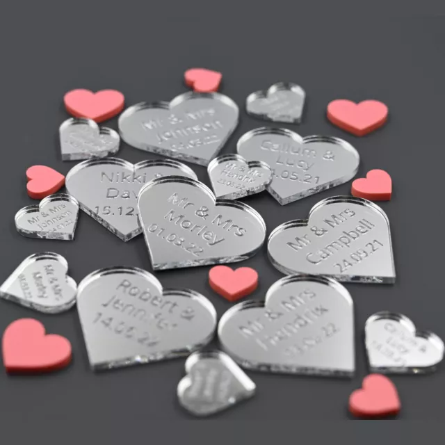 Personalised Wedding Favours Love Hearts Confetti Mr and Mrs Table Decorations