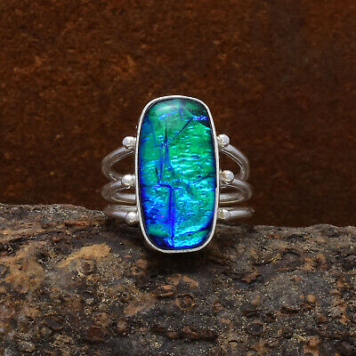 Australian Triplet Opal Ring 925 Sterling Silver Ring Statement Ring EM-5