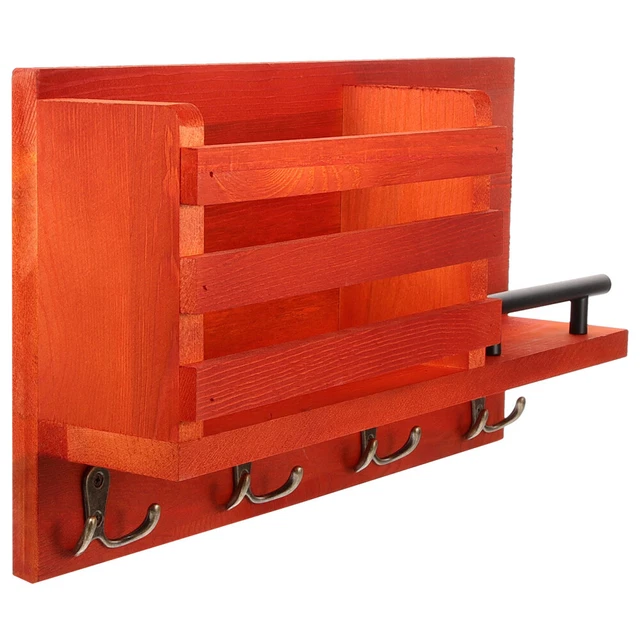 Rustic Mail Organizer Key Holder Wall Wall-mounted Storage Rack Keys Decorate