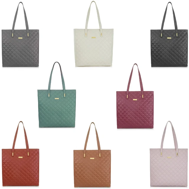 JOY & IMAN Diamond Quilted Genuine Leather Tote Bag with RFID 581910-J