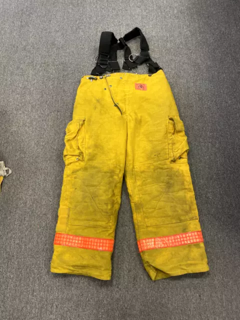Morning Pride Firefighter Bunker Gear Turnout Pants 38 x unknown With Suspenders