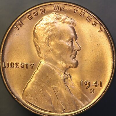 1941 S LINCOLN CENT BU  FROM AN ORIGINAL ROLL- with *** free shipping ***