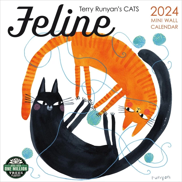 FELINE 2024 MINI WALL CALENDAR 7x7 BRAND NEW 369599 8.95 PicClick