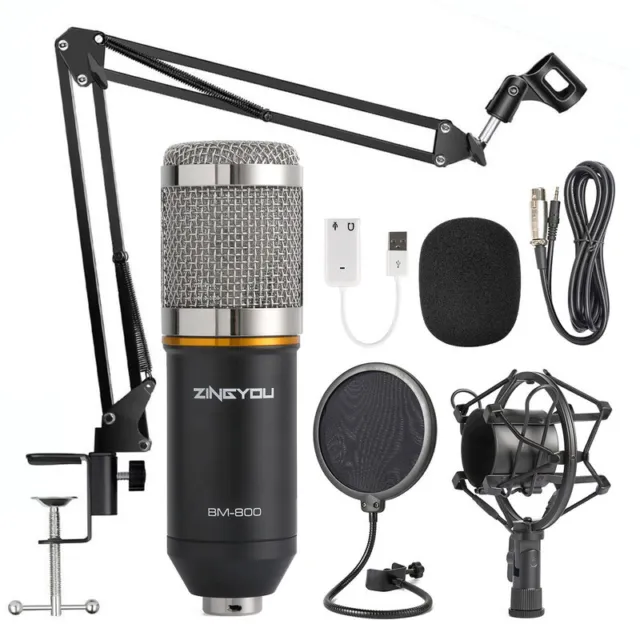 Mikrofon Kondensator Microphone Komplett Podcasting Set Studio Aufnahme