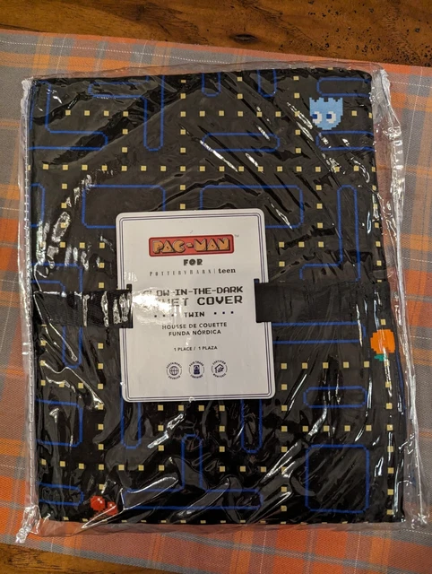 Funda de edredón POTTERY BARN TEEN PAC-MAN™ que brilla en la oscuridad-DOBLE-NUEVA CON ETIQUETAS