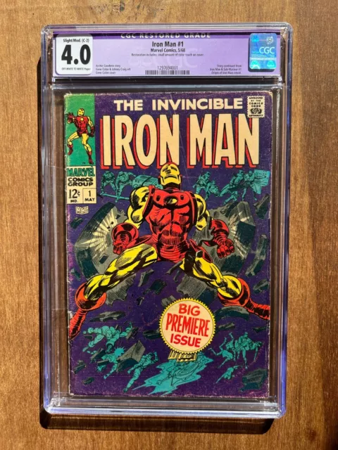 The Invincible Iron Man #1 Marvel Comics CGC Restored 4.0 1968