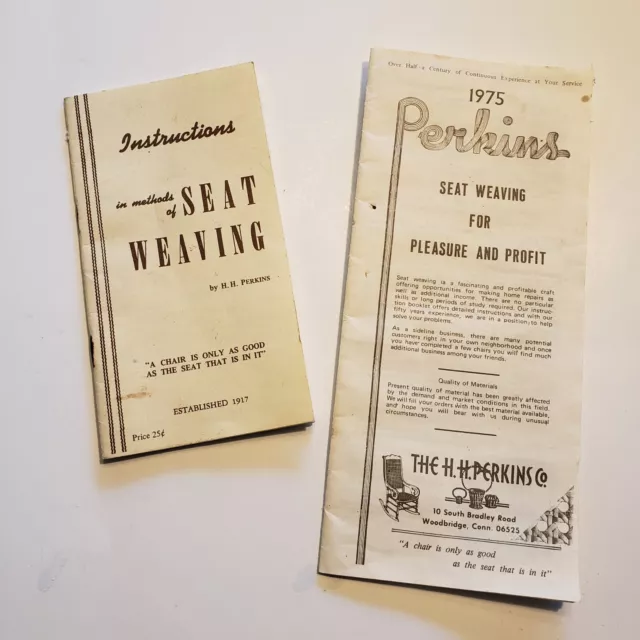 Folletos vintage de bastón de tejido de asiento