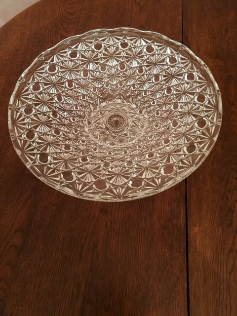 Lot De 9 Coupelles En Verre Moulé Vintage - Décor Fruits, Pointe Diamant - France, Années Dorées