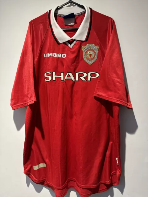 Manchester United 1999/00 Football Shirt Umbro 1 Star Vintage Mens XL