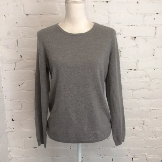 Talbots crewneck cashmere sweater long sleeve gray size m