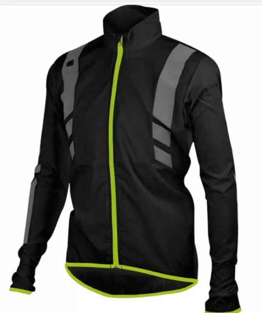 Sportful Reflex 2 Jacket Large - Black/Yellow Fluro Cycling Jacket RRP £60