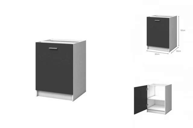 Mobili ausiliari 60 x 60 x 82 cm grigio bianco armadio da cucina armadio inferiore