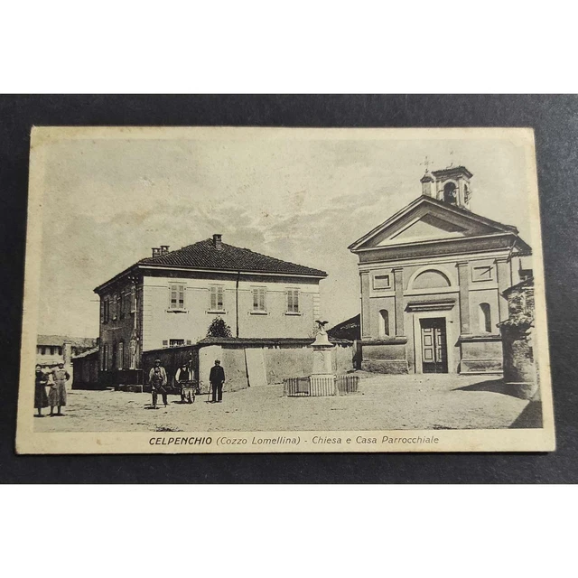 CARTOLINA CELPENCHIO (COZZO Lomellina) Chiesa e Casa Parrocchiale EUR
