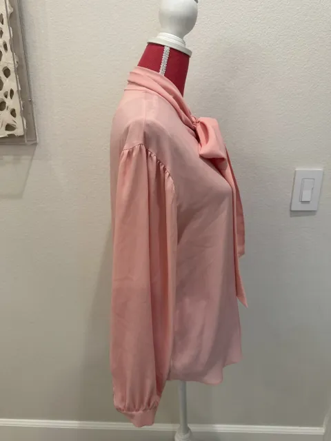 Boutique Moschino Pussy Bow Blouse Top Pink Size 42 New With Tags 2