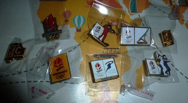 Pin's JO D'Hiver Albertville 92 Rouge - Jeux Olympiques - EGF émaillé Grand Feu (neuf)