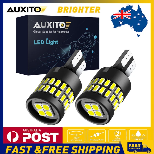 4x AUXITO 921 912 T15 LED Reverse Backup Light Bulbs – 2400 Lumens, 6500K Cool White, Super Bright