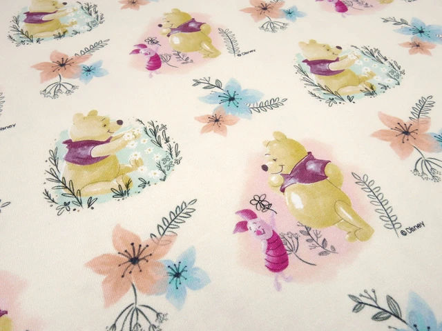 Stoff Baumwolle Jersey Winnie Pooh & Friends Ferkel beige Disney Kinderstoff