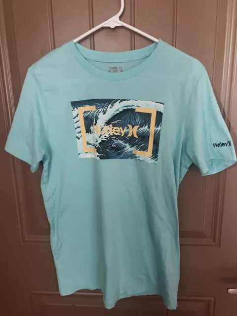 Hurley Blue Surf Graphic Tee | Boys XL | Short Sleeve Crew Neck T-Shirt