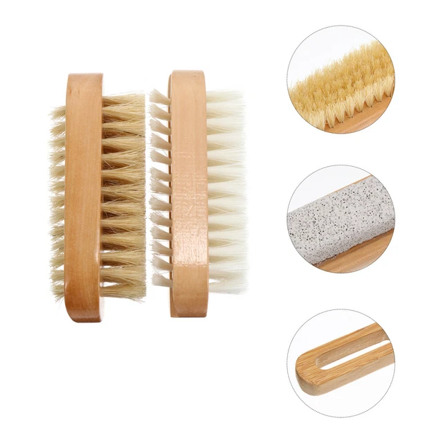 2 Pcs Cheveux Hérissés Brosse À Ongles De Nettoyage Manucure