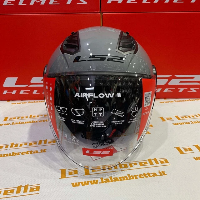 Casque Moto Jet LS2 Airflow II – Norme ECE 22.06 – Visière Longue Anti-rayures – Léger (950 G) – Pour La Ville
