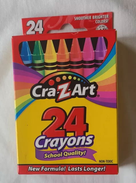 Crayons 24 pack Crazy Art School Quality Lasts Longer New