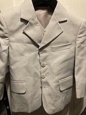 Boys 3 piece tailored suit Cream - Jacket/trousers/ Waistcoat