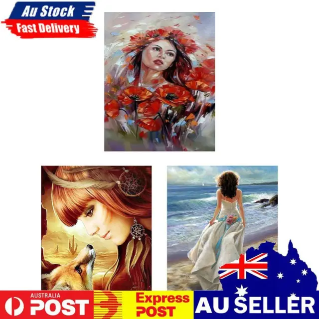 Paint By Numbers Canvas Art Draw Artist Painting Oil Kit Home Decor Nice  Girl