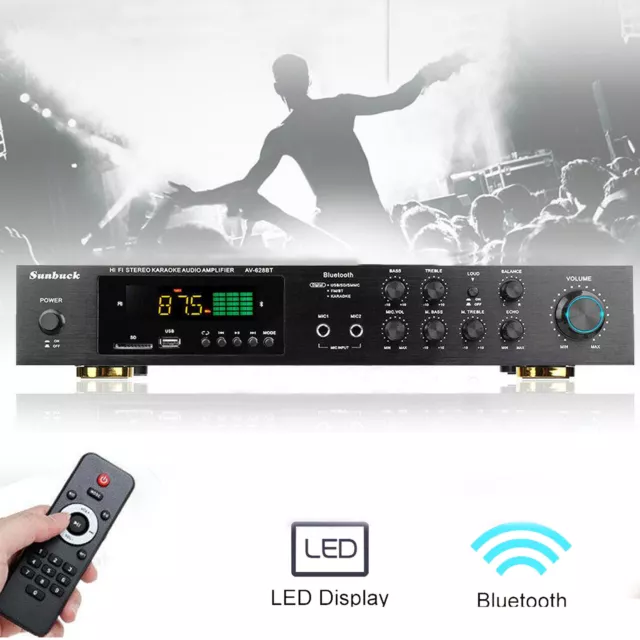600W HiFi Verstärker Bluetooth Digital 5 Kanal Stereo Amplifier & Fernbedienung!