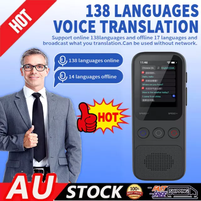 138 Language Voice Translator Device Portable Smart Translator Two Way Online