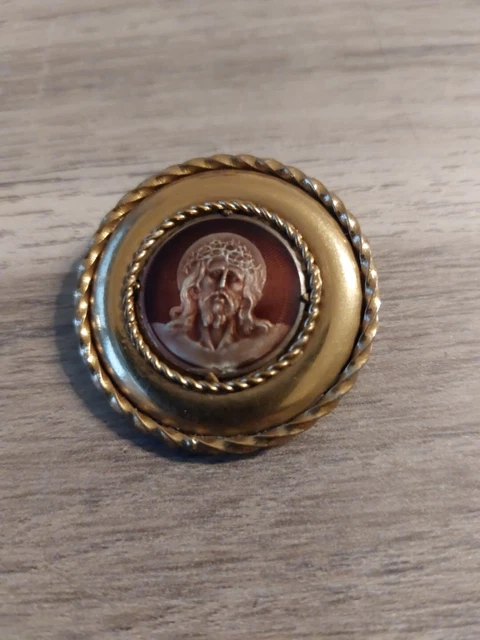 Broche Bélier En Métal Doré - Bijou Vintage - Occasion