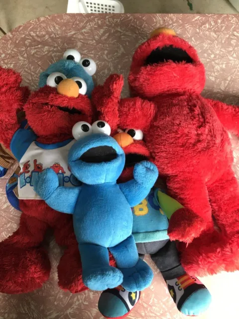 Sesame Street Elmo And Cookie Monster Toys Bulk Lot Of 5