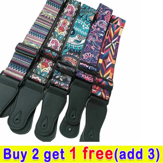 For Acoustic Electric Soft Bass Adjustable Webbing Belt Nylon Guitar Strap