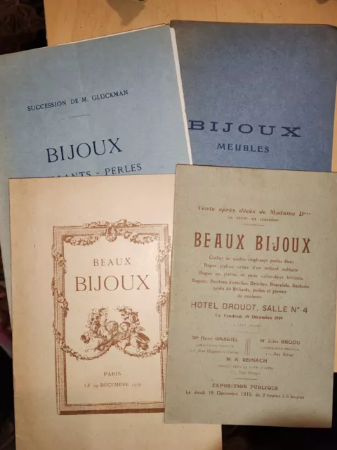 Lot Catalogues Anciens, Ventes Aux Enchères, 1919/1920, Vieux Papiers