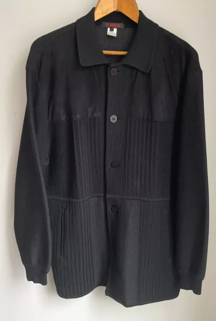 TORRAS VINTAGE BUTTON Down Wool Blend Leather Jacket 40 Barcelino Made ...