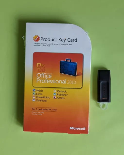 Microsoft Office 2010 Professional Product Key Card with USB Sealed