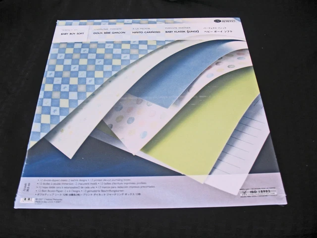 Creative Memories Baby Boy Soft, 12x12 PAPEL, 12 hojas, 13 cajas de diario.