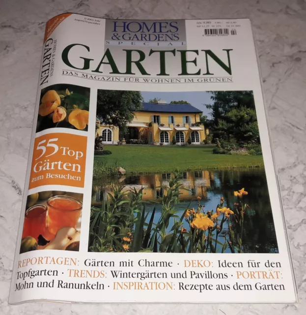 Homes & Gardens 2/2001 Special Garten Magazin Wohnen im Grünen Deko Rezepte