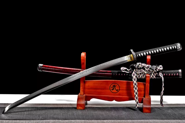 40'' Tachi Clay Tempered T10 Real Hamon Japanese Samurai Sharp Functional Sword 3