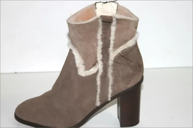 MINELLI  Bottines Boots à Talons Fourrées Daim Marron Taupe T 40 TTBE 2