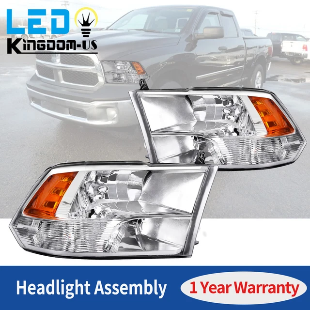HEADLIGHTS ASSEMBLY FOR 20102018 Dodge Ram 1500/2500/3500 Chrome Quad