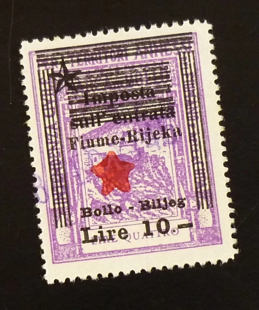 Fiume c1945 Italy Croatia Yugoslavia Ovp. Revenue Stamp - Lire 10 R29