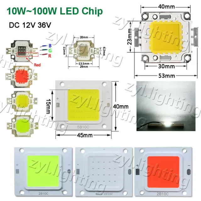 LED Chip COB 3w 5w 10w 20w 30w 50w 100w 36v 12v RGB blau licht Flutlicht leuchte