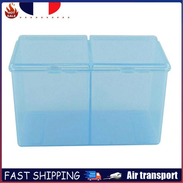 Cleaning Cotton Storage Box Swab Pad Nail Art Compartments Container (Blue)