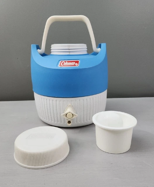Coleman 1 Gallon Blue Picnic Camping Travel Cold Water Cooler Jug Vintage 1970's