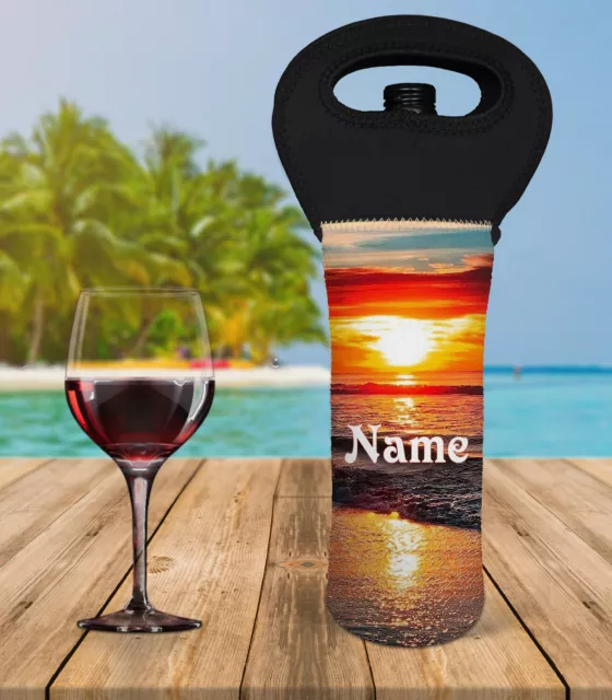 Beach Wine Bottle Carry Bag Tote Cooler Personalised